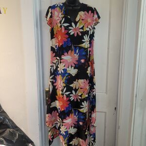 Black background flower print dress 14 Mlle Gabrielle